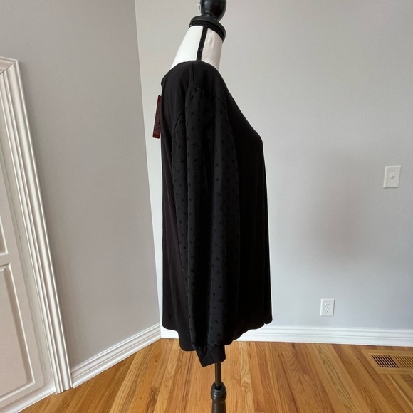 West K size 3X long sleeve black top new with tag - Picture 2 of 7